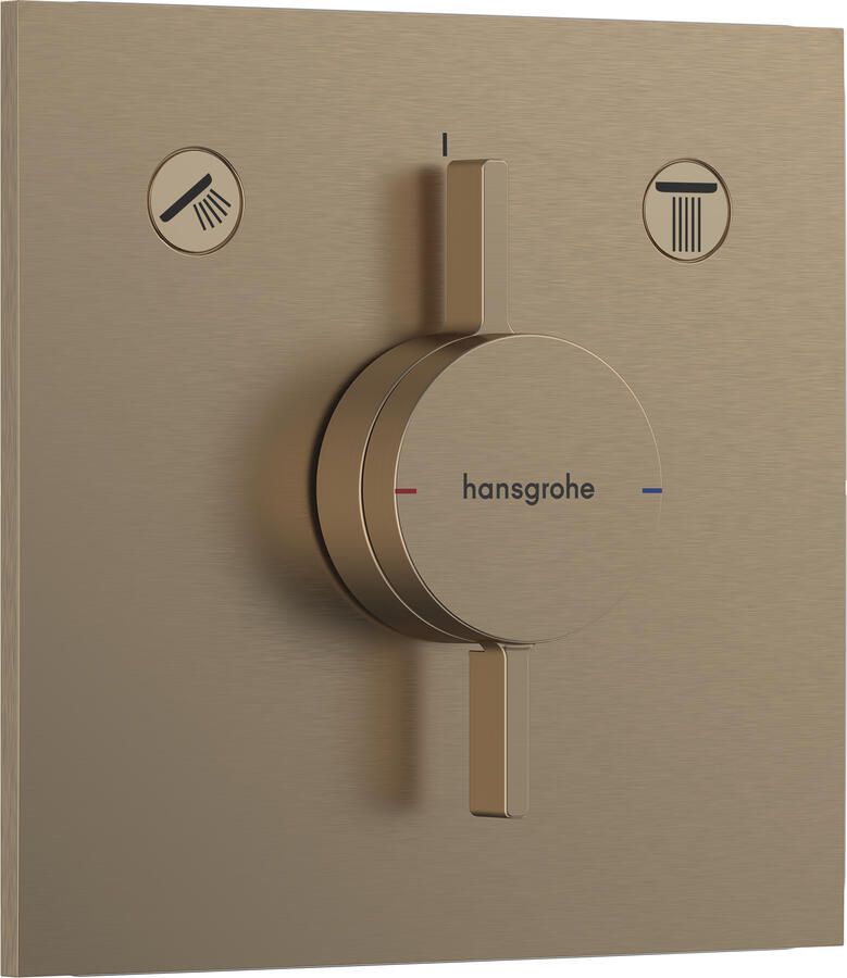 Hansgrohe Duoturn E inbouwkraan voor 2 functies brushed bronze 75417140