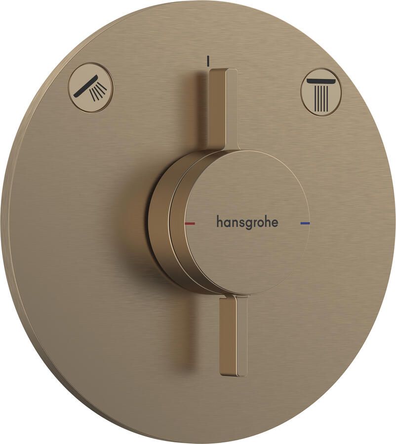 Hansgrohe Duoturn S inbouwkraan voor 2 functies brushed bronze 75418140