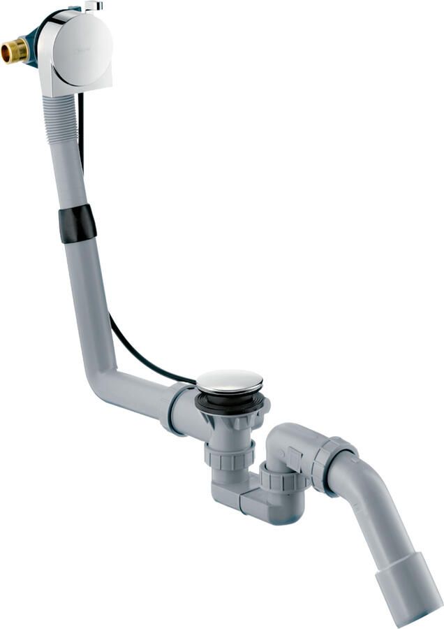 Hansgrohe Exafill S badafvoer overloop en vulcombinatie met waste voor normaal bad chroom 58113000