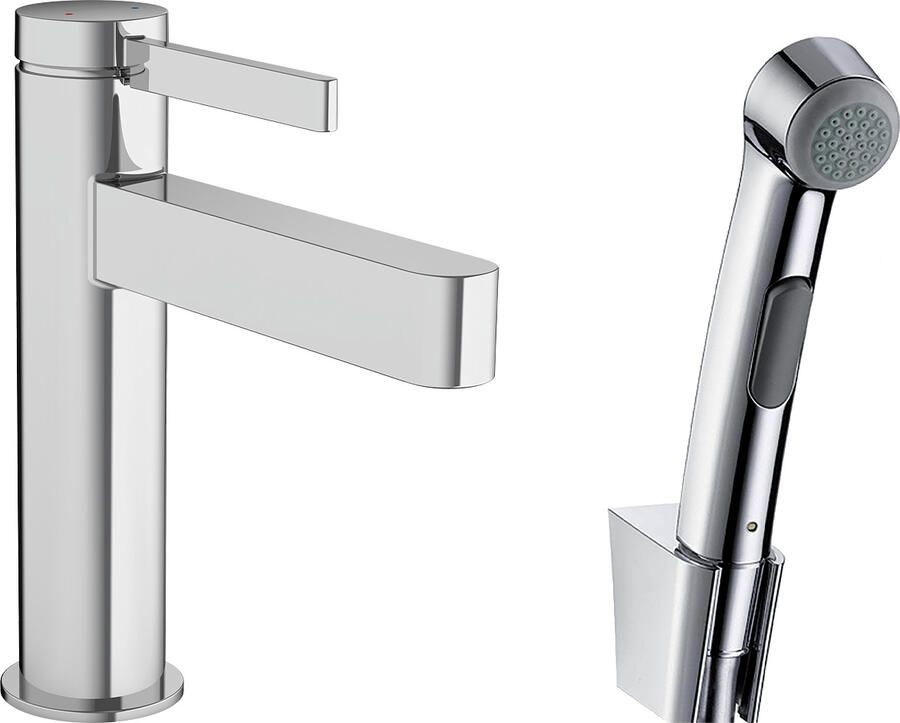 Hansgrohe Finoris ééngreeps wastafelmengkraan 110 met bidet handdouche en doucheslang 160 cm chroom