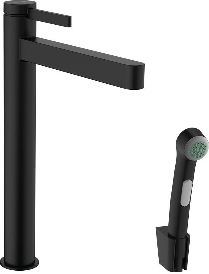 Hansgrohe Finoris ééngreeps wastafelmengkraan 260 met bidethanddouche en doucheslang 160 cm mat zwart