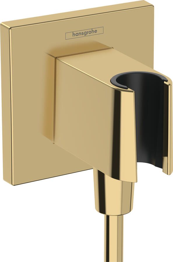 Hansgrohe FixFit E muuraansluitbocht met handdouchehouder Polished Gold-Optic
