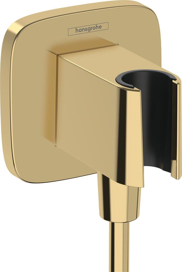Hansgrohe FixFit Q muuraansluitbocht met handdouchehouder Polished Gold Optic