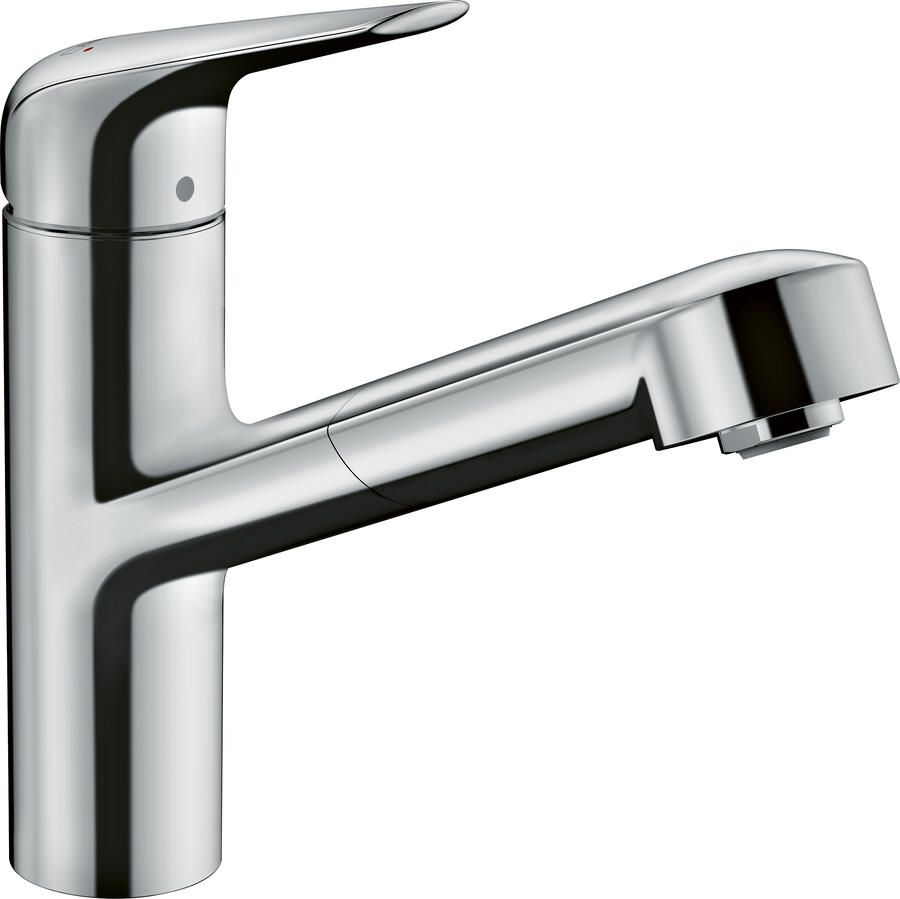 Hansgrohe Focus M42 ééngreeps keukenmengkraan met draaibare uitloop en uittrekbare vuistdouche 22 2 cm chroom