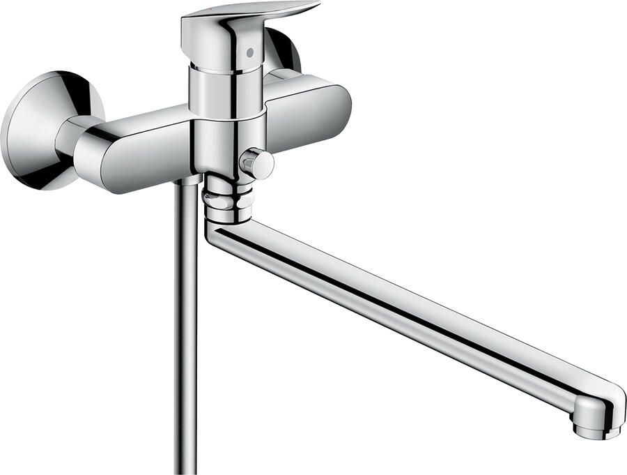 Hansgrohe Logis badkraan met omstel en koppelingen m. extra lange uitloop 30cm chroom 71402000