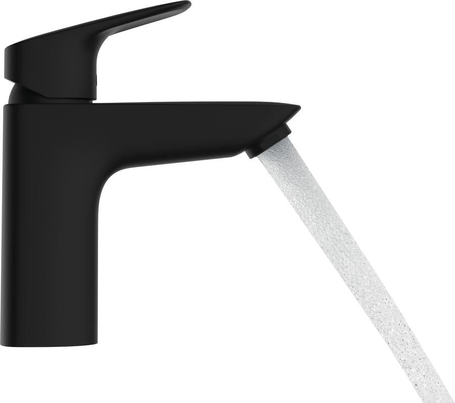 Hansgrohe Logis ééngreeps wastafelmengkraan 100 CoolStart met PopUp trekwaste mat zwart