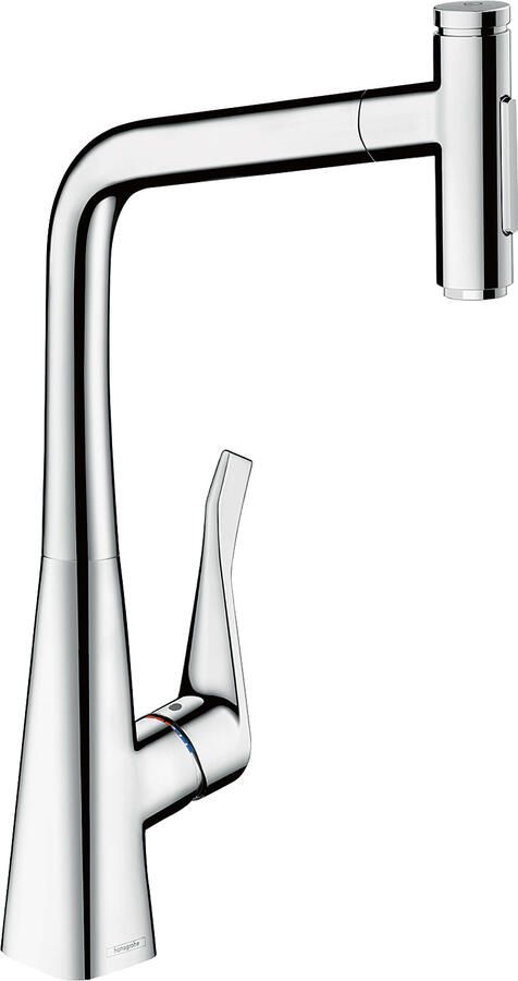 Hansgrohe Metris Select M71 M7117-h320 ééngreeps keukenmengkraan met uittrekbare vuistdouche chroom
