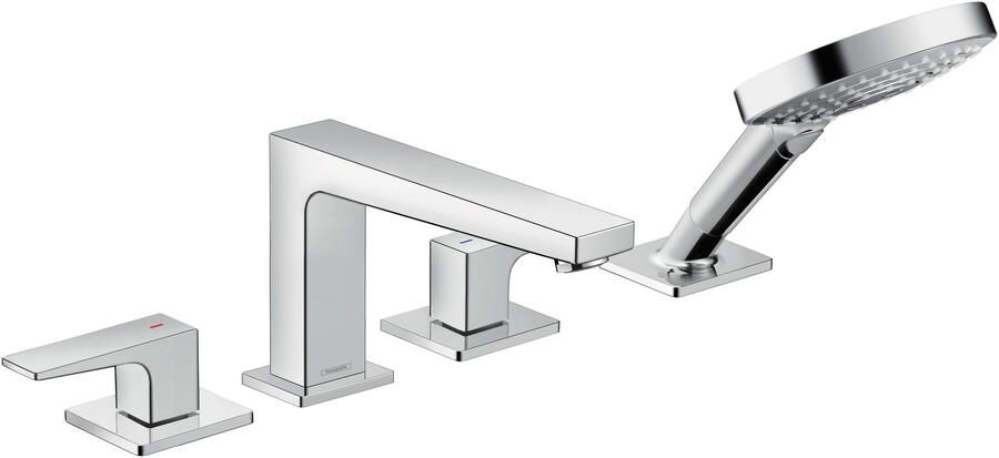 Hansgrohe Metropol 4-gats badrandmengkraan afbouwdeel met rechte greep voor Secuflex chroom