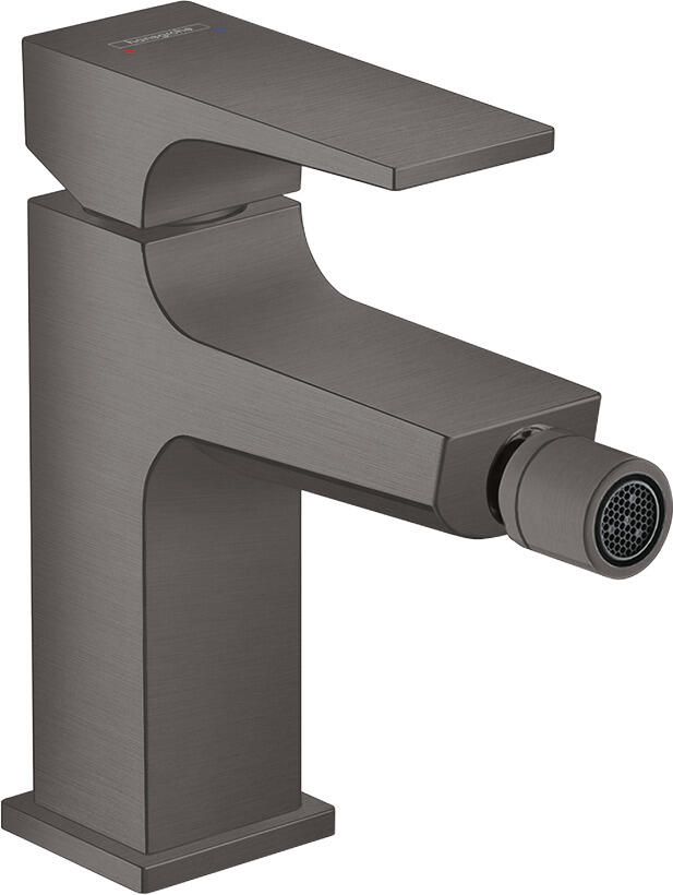 Hansgrohe Metropol 1-gats bidetkraan 100 met push open waste met voorsprong uitloop 12.9cm brushed black chroom 32520340