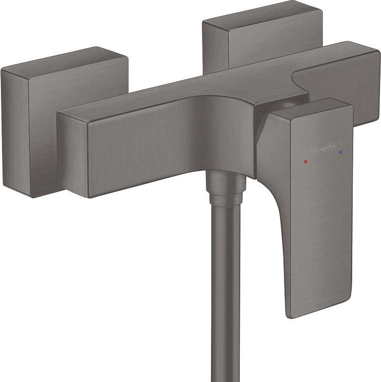 Hansgrohe Metropol ééngreeps douchemengkraan opbouw met rechte greep Brushed Black Chrome