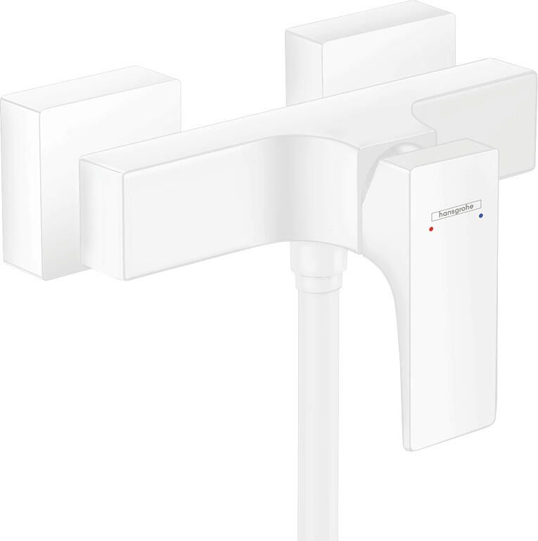 Hansgrohe Metropol ééngreeps douchemengkraan opbouw met rechte greep mat wit