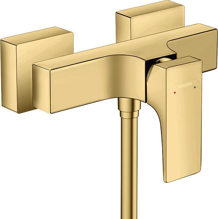Hansgrohe Metropol ééngreeps douchemengkraan opbouw met rechte greep Polished Gold Optic