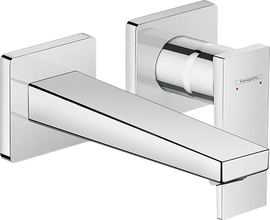Hansgrohe Metropol ééngreeps wastafelmengkraan afbouwdeel met voorsprong 165 mm en PushOpen afvoerplug chroom