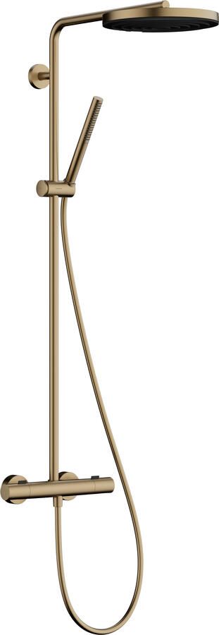 Hansgrohe Pulsify S Puro Thermostatische Regendoucheset 26cm ronde hoofddouche staafhanddouche brushed bronze (brons) 24222140