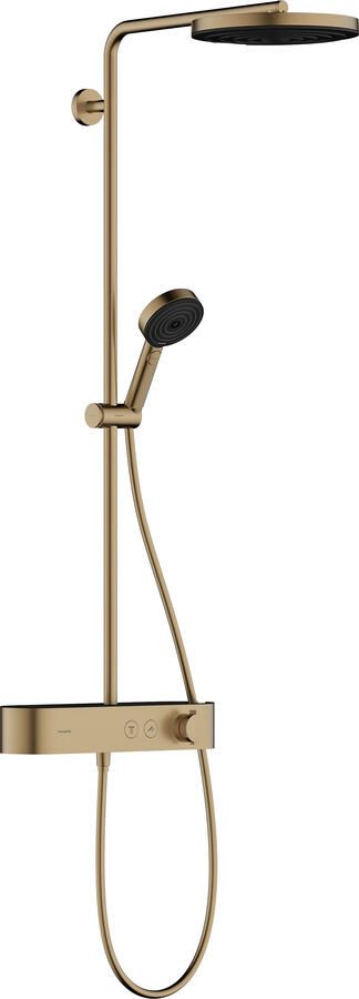 Hansgrohe Pulsify S Regendoucheset thermostatisch 26cm hoofddouche ronde 3 standen handdouche brushed bronze 24220140