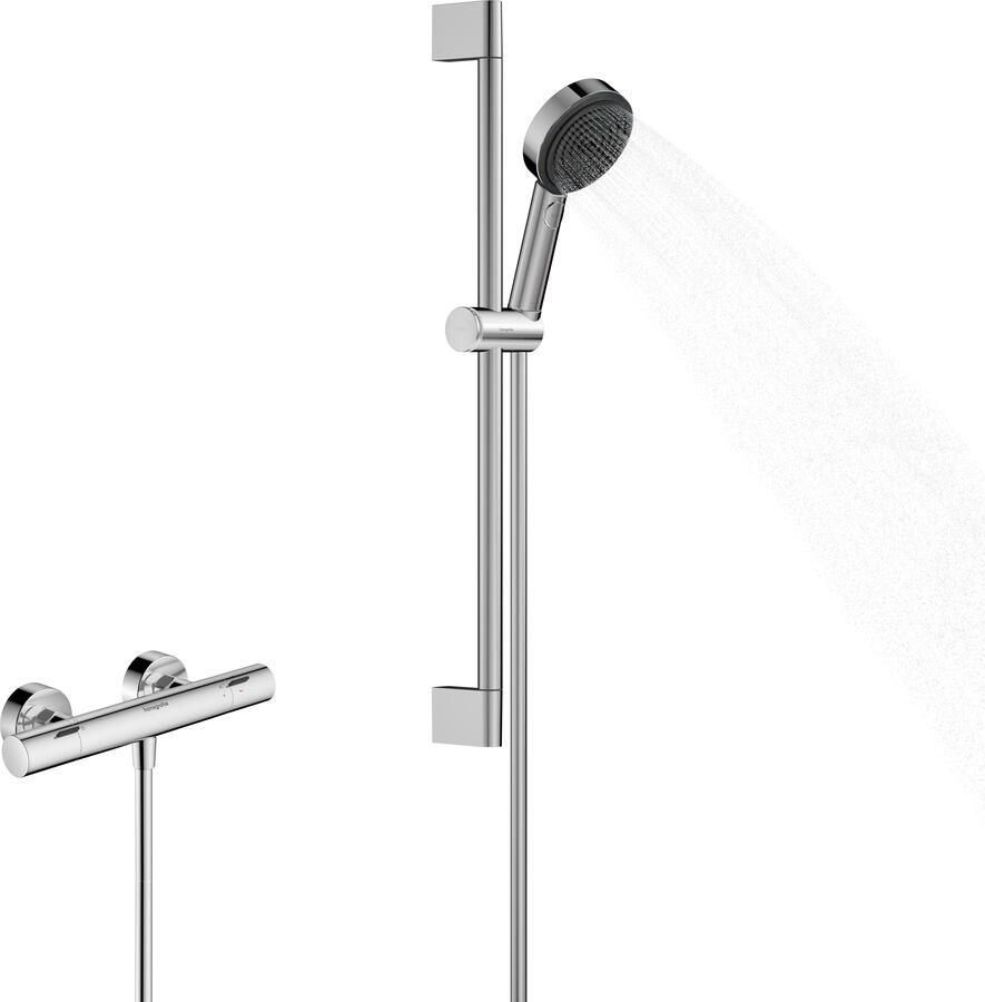 Hansgrohe Pulsify Select S Douchesysteem 105 3jet Relaxation EcoSmart met Ecostat Fine en glijstang 65 cm chroom