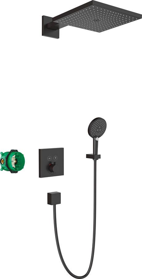 HANS GROHE Hansgrohe Raindance E douchesysteem voor inbouwmontage met ShowerSelect thermostaat matzwart