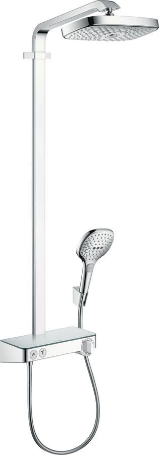 Hansgrohe Raindance Select E300 showerpipe: met Showertablet 300 opbouwkraan thermostatisch met handdouche 3jet en hoofddouche 2jet chroom 27126000
