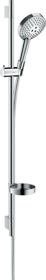 Hansgrohe Raindance Select S Unica`s Puro Glijstangset 3jet PowderRain handdouche 90cm Isiflex doucheslang 160cm zeepschaal chroom 27667000
