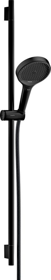 Hansgrohe Rainfinity doucheset 130 3jet EcoSmart met glijstang S Puro 90 cm push-schuifstuk en Designflex textiel doucheslang 160 cm mat zwart
