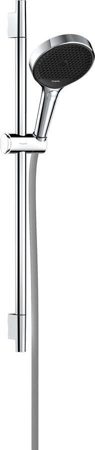 Hansgrohe Rainfinity doucheset 130 3jet EcoSmart met glijstang S Puro 65 cm push-schuifstuk en Designflex textiel doucheslang 160 cm chroom