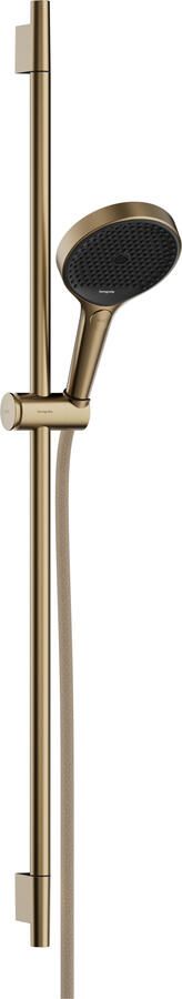Hansgrohe Rainfinity doucheset 130 3jet EcoSmart met glijstang S Puro 90 cm push-schuifstuk en Designflex textiel doucheslang 160 cm Brushed Bronze