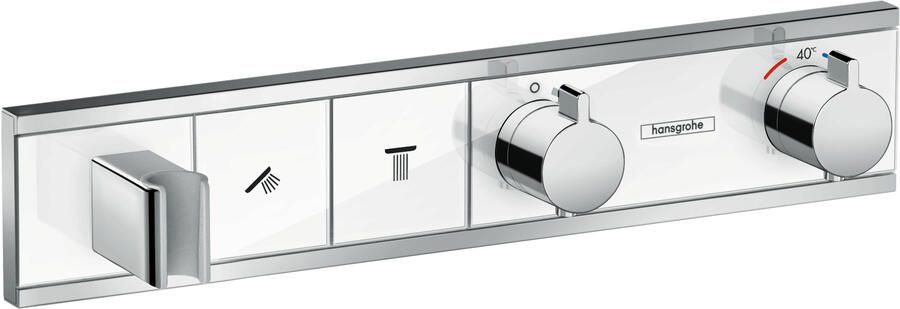 Hansgrohe RainSelect afbouwdeel voor inbouw douchekraan thermostatisch voor 2 functies met handdouchehouder 45.6x90cm wit chroom 15355400