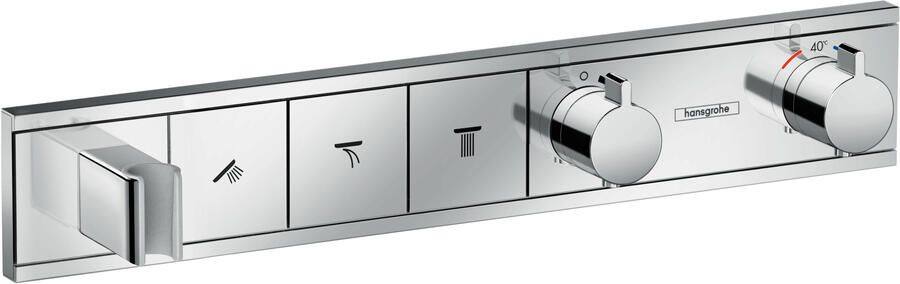 Hansgrohe RainSelect afbouwdeel voor inbouw douchekraan thermostatisch voor 3 functies met handdouchehouder 52.7x90cm chroom 15356000