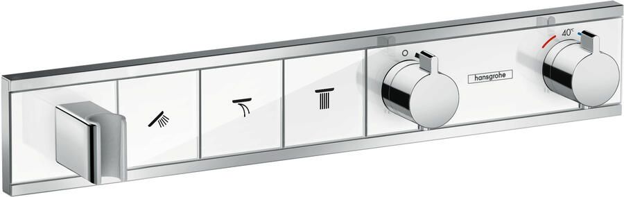 Hansgrohe RainSelect afbouwdeel voor inbouw douchekraan thermostatisch voor 3 functies met handdouchehouder 52.7x90cm wit chroom 15356400