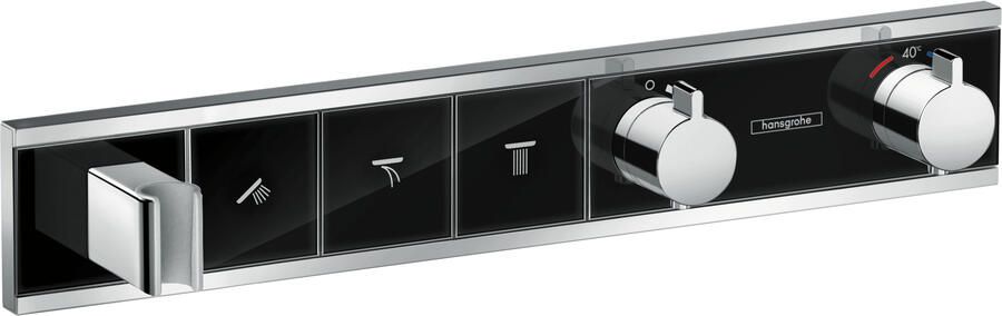 Hansgrohe RainSelect afbouwdeel voor inbouw douchekraan thermostatisch voor 3 functies met handdouchehouder 52.7x90cm zwart chroom 15356600