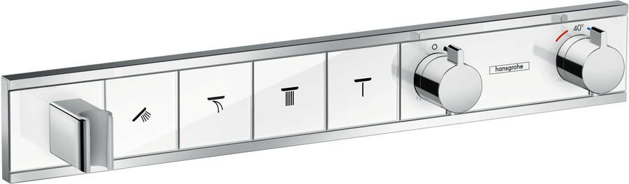 Hansgrohe RainSelect afbouwdeel v. inbouw douchekraan thermostatisch m. douchehouder v. 4 functies 59.8x90cm wit chroom