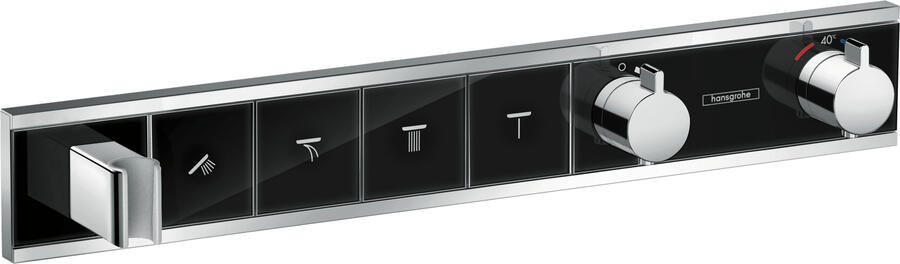 Hansgrohe RainSelect afbouwdeel v. inbouw douchekraan thermostatisch m. douchehouder v. 4 functies 59.8x90cm zwart chroom