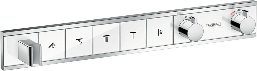 Hansgrohe RainSelect afbouwdeel v. inbouw douchekraan thermostatisch m. douchehouder v. 5 functies 66.9x90cm wit chroom