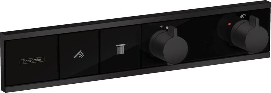 Hansgrohe RainSelect afbouwdeel v. inbouw douchekraan thermostatisch v. 2 functies 45.6x90cm mat zwart 15380670