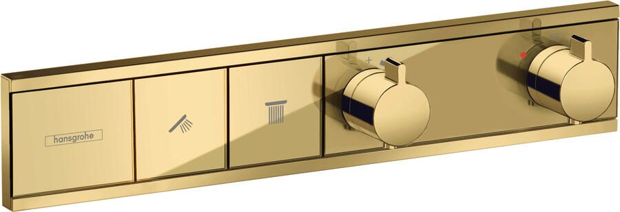 Hansgrohe RainSelect afbouwdeel v. inbouw douchekraan thermostatisch v. 2 functies 45.6x90cm polished gold 15380990