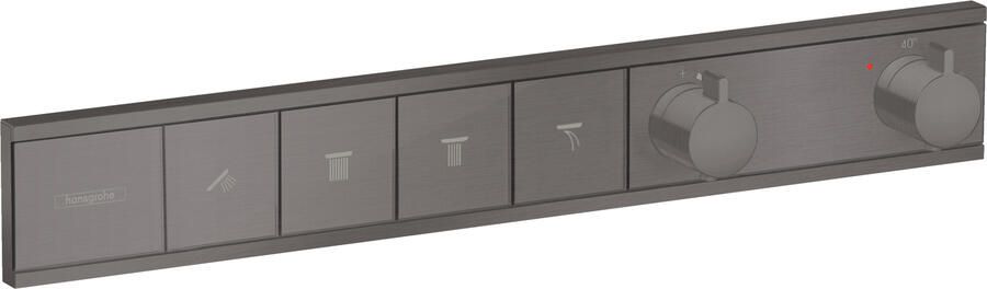 Hansgrohe RainSelect afbouwdeel v. inbouw douchekraan thermostatisch v. 4 functies 59.8x90cm brushed black chroom 15382340