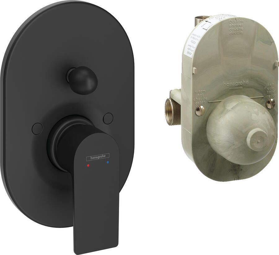 Hansgrohe Rebris e eengreeps inbouw badmengkraan set mat zwart 72458670