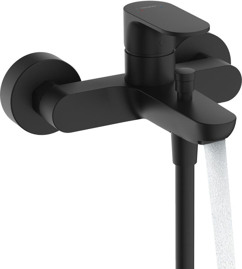 Hansgrohe Rebris S ééngreeps badmengkraan opbouw met 2 doorstroomhoeveelheden mat zwart