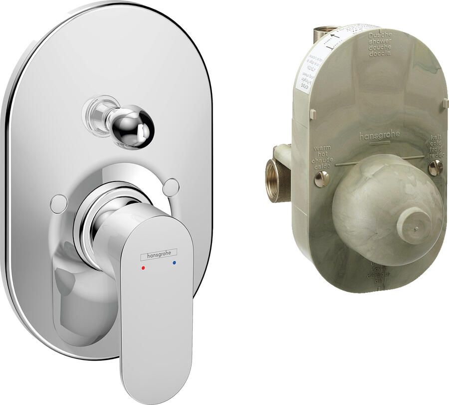 Hansgrohe Rebris s eengreeps inbouw badmengkraan set chroom 72448000