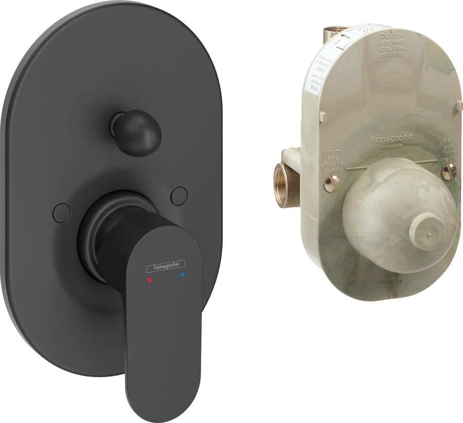 Hansgrohe Rebris s eengreeps inbouw badmengkraan set mat zwart 72448670