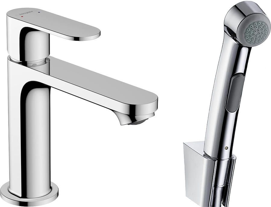 Hansgrohe Rebris S ééngreeps wastafelmengkraan 110 met bidette handdouche en doucheslang 160 cm zonder afvoer chroom