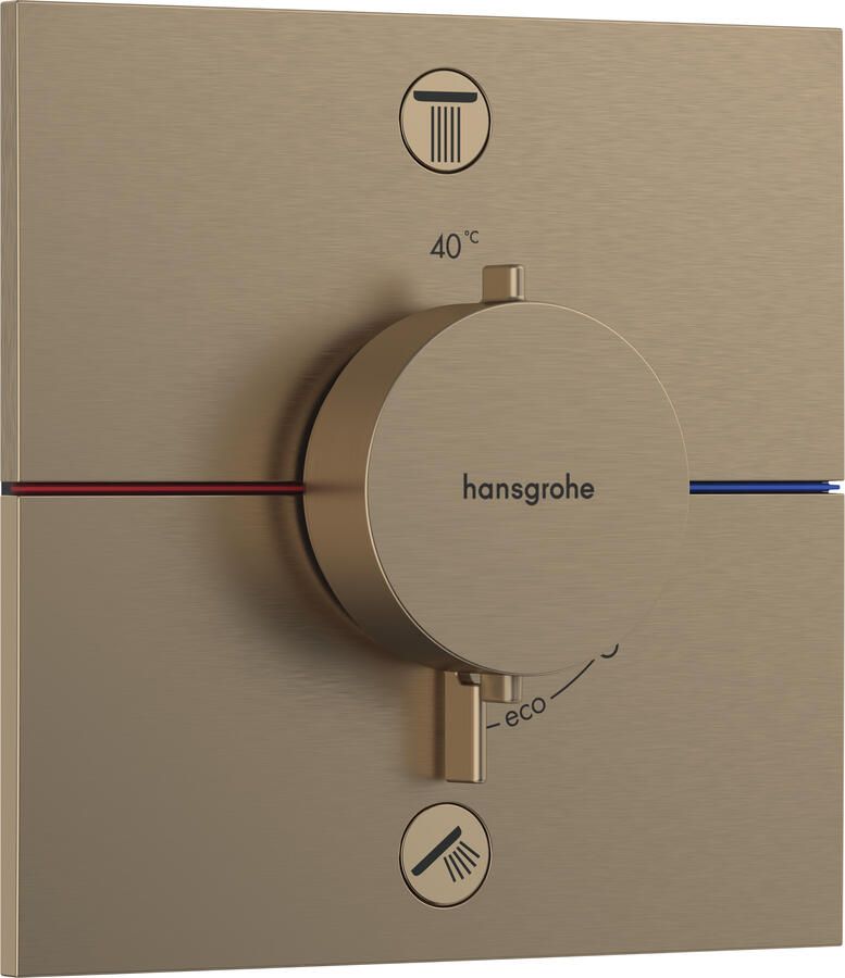 Hansgrohe ShowerSelect Comfort E thermostaat inbouw voor 2 functies met geïntergreerde zekerheidscombinatie volgens EN1717 Brushed Bronze