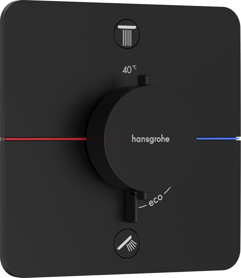 Hansgrohe ShowerSelect Comfort Q thermostaat inbouw voor 2 functies met geïntergreerde zekerheidscombinatie volgens EN1717 mat zwart