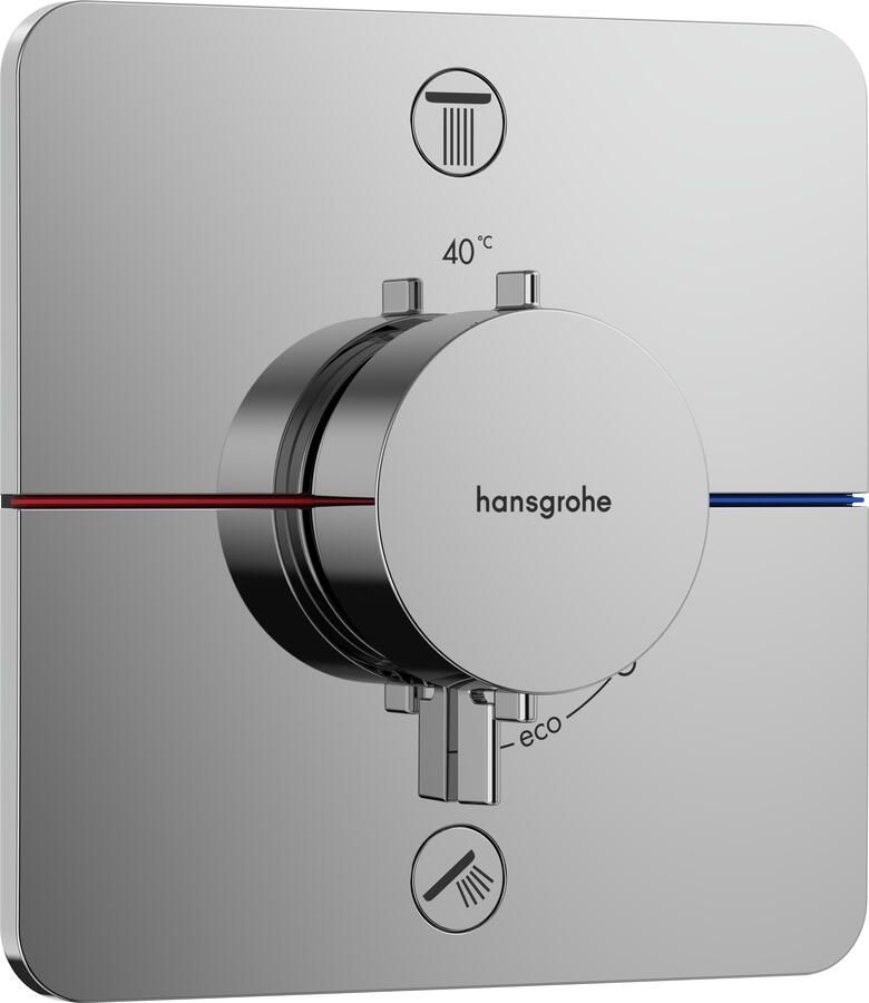 Hansgrohe ShowerSelect Comfort Q thermostaat inbouw voor 2 functies met geïntergreerde zekerheidscombinatie volgens EN1717 chroom