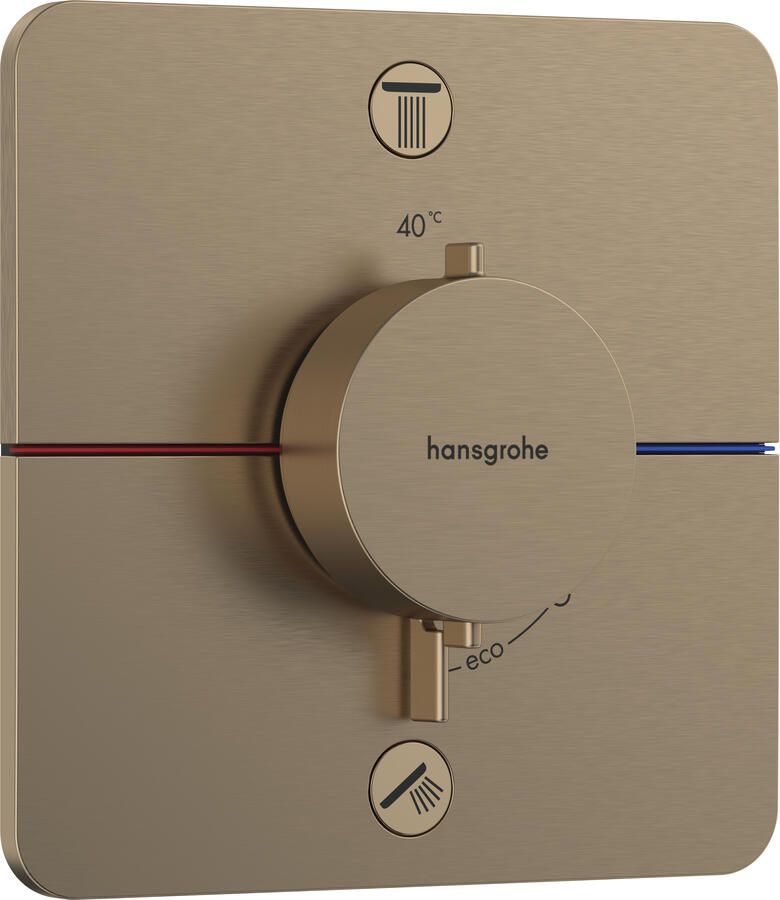 Hansgrohe ShowerSelect Comfort Q thermostaat inbouw voor 2 functies met geïntergreerde zekerheidscombinatie volgens EN1717 Brushed Bronze