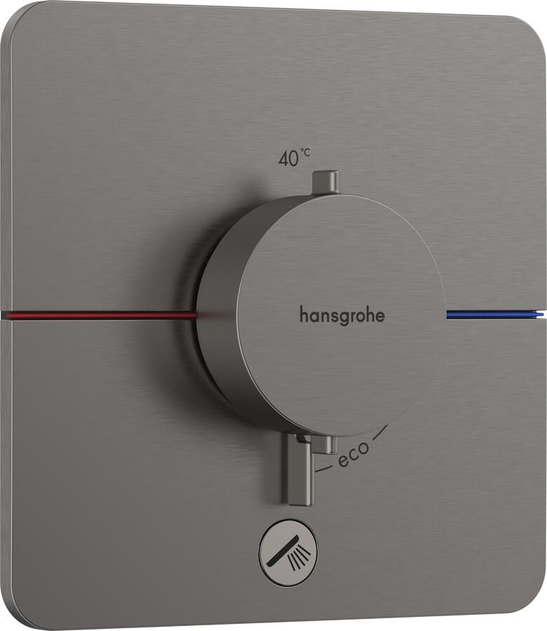 Hansgrohe ShowerSelect Comfort Q thermsotaat inbouw voor 1 functie en extra uitgang Brushed Black Chrome