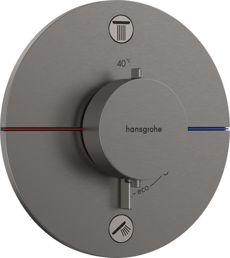 Hansgrohe ShowerSelect Comfort S thermostaat inbouw voor 2 functies met geïntergreerde zekerheidscombinatie volgens EN1717 Brushed Black Chrome
