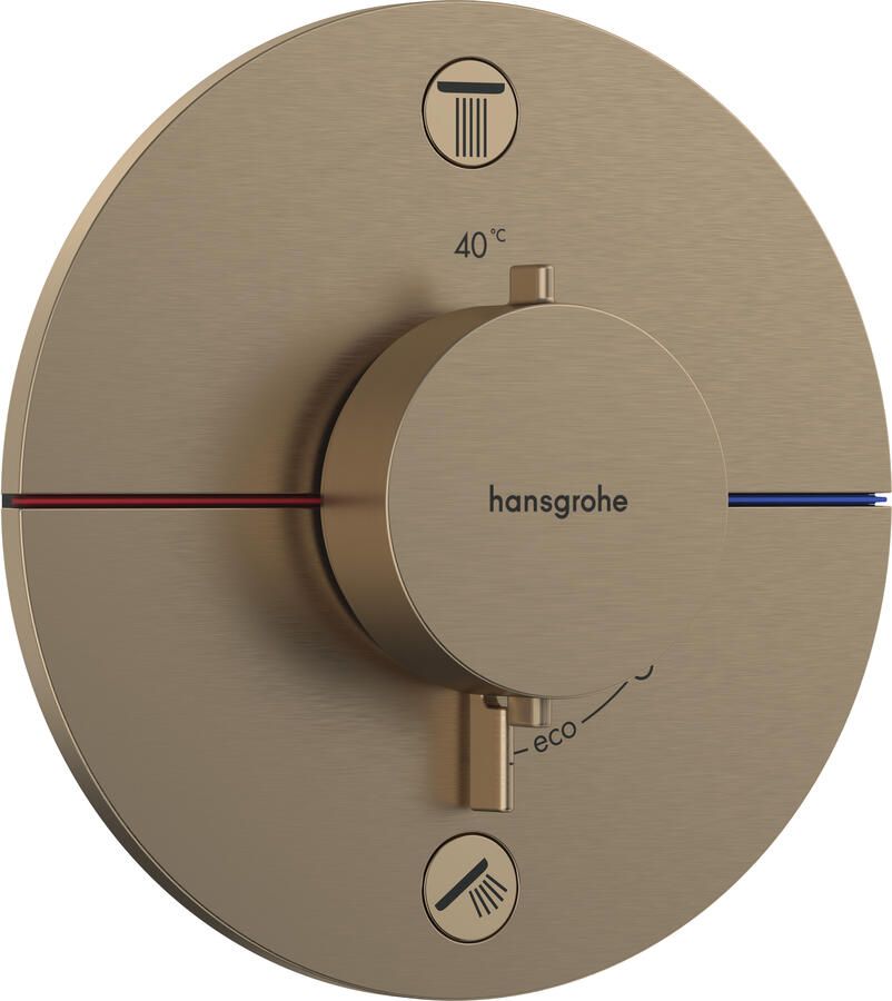 Hansgrohe ShowerSelect Comfort S thermostaat inbouw voor 2 functies met geïntergreerde zekerheidscombinatie volgens EN1717 Brushed Bronze