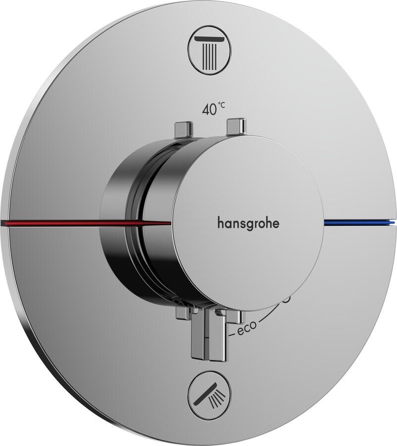 Hansgrohe ShowerSelect Comfort S thermostaat inbouw voor 2 functies met geïntergreerde zekerheidscombinatie volgens EN1717 chroom