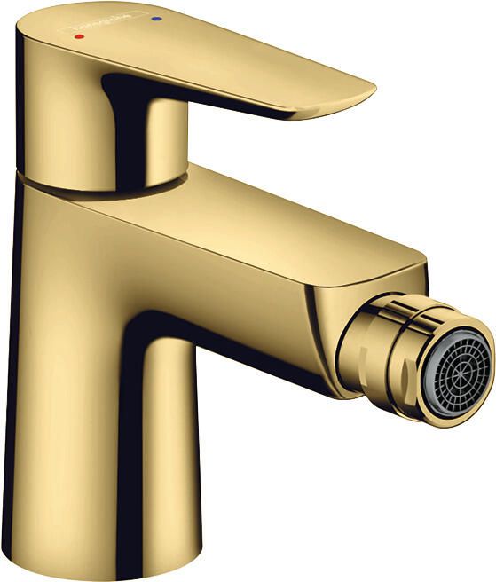 Hansgrohe Talis E ééngreeps bidetmengkraan met PopUp trekwaste Polished Gold Optic